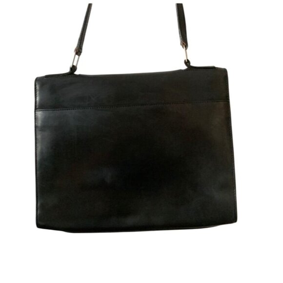 Mark Cross Black Leather Messenger Bag With Silver Hardware - Picture 6 of 12